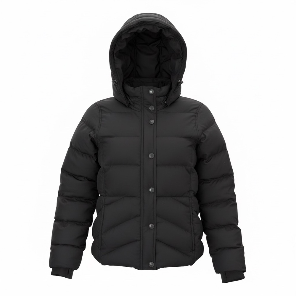 J. Crew Black Down Puffer Jacket Size S Cozy Winter Classic Casual Lightweight